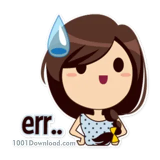 🤗 err.. cartoon, girl, sweatdrop, embarrassed, cute, err telegram sticker