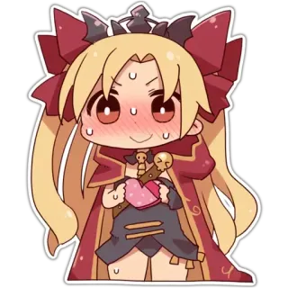 😳 Chibi, Anime, Mignon, Fille, Rougeur, Coeur telegram sticker
