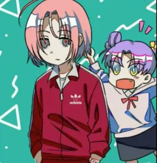 😒 anime, cartoon, characters, friends, cute, illustration telegram sticker