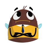 😑 cartoon, personage, kantoor, bij, stropdas, vleugels telegram sticker