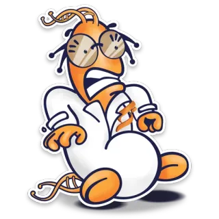 😱 การ์ตูน, นักวิทยาศาสตร์, ดีเอ็นเอ, ชีววิทยา, เสื้อกาวน์, ตัวละคร telegram sticker