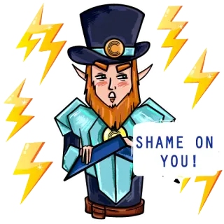 😤 SHAME ON YOU! shame, elf, fantasy, lightning, disapproval telegram sticker