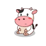 😴 vaca, animal, lindo, dibujos animados, animal de granja whatsapp sticker