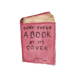 😲 DON'T JUDGE A BOOK BY IT'S COVER buku, sampul, membaca, kebijaksanaan, literasi, pendidikan telegram sticker
