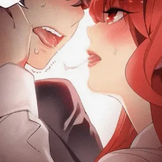 🍇 anime, romance, kiss, love, couple telegram sticker