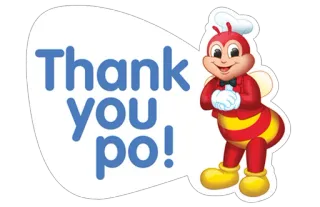 🙌 Jollibee Thank you po! Jollibee, bee, mascot, fast food, Philippines, Tagalog, thank you telegram sticker