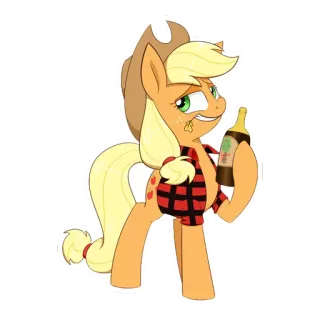 🍷 Applejack My Little Pony applejack, pony, cartoon, apple cider, cartoon, horse, character telegram sticker