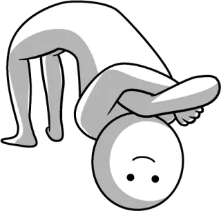 🙃 stick figure, upside down, silly, cartoon, funny, white telegram sticker