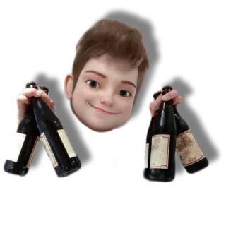 🍾 wine, bottles, cartoon character, alcohol, party, celebration telegram sticker