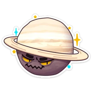😤 ดาวเคราะห์, การ์ตูน, สติกเกอร์, ดาวเสาร์, อวกาศ, ท้องฟ้า, ดาราศาสตร์ telegram sticker