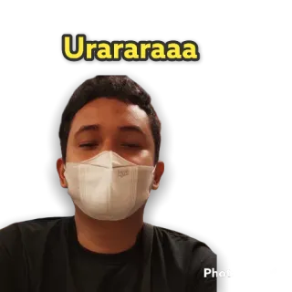🎤 Urararaaa maska, twarz, mężczyzna, portret, osoba, wyraz telegram sticker