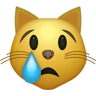 😿 cat, emoji, sad, crying, tears whatsapp sticker