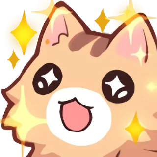 ✨ gato, kawaii, lindo, brillos, emoji, pegatina telegram sticker