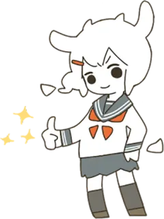 👍 anime, cartoon, character, girl, school uniform, thumbs up whatsapp sticker