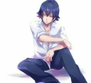 ⛓ Anime, Manga, Charakter, Sitzend, Junge, Casual whatsapp sticker