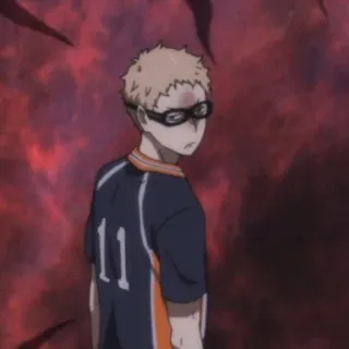🍙 Kei Tsukishima Haikyuu!! anime, manga, volleyball, sports, character, tsukishima, haikyuu telegram sticker