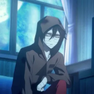 🦇 Isaac Foster Angels of Death Anime, Isaac Foster, Angels of Death, Horor, Perban, Psikologis, Gore telegram sticker