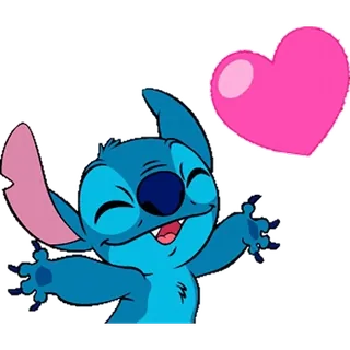 😘 Stitch Lilo & Stitch disney, hoạt hình, dễ thương, trái tim, xanh dương telegram sticker