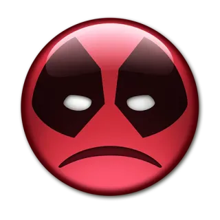 🙁 Deadpool marvel, superhero, comic, emoji, sad telegram sticker