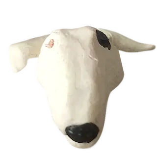 🙄 dog, animal, sculpture, white, head, bull terrier telegram sticker