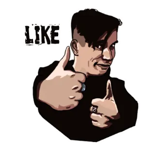 👍 LIKE Лайк, Палец вверх, Одобрение, Позитив, Жест telegram sticker