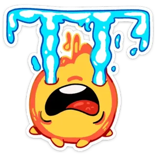 😭 feu, pleurer, triste, émotion, dessin animé, eau, larmes whatsapp sticker