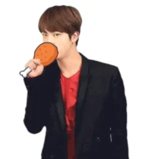 🍗 Jin Jin, BTS, K-pop, singer, chicken, food telegram sticker