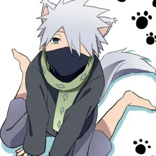 😁 Kakashi Naruto anime, kakashi, naruto, cat, cute, fanart telegram sticker