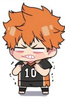 🍊 Hinata Haikyuu!! 10 Anime, Haikyuu, Hinata, Chibi, Kreskówka, Siatkówka telegram sticker