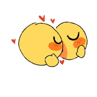 🟡 อีโมจิ, น่ารัก, ความรัก, หน้าแดง, โรแมนติก telegram sticker
