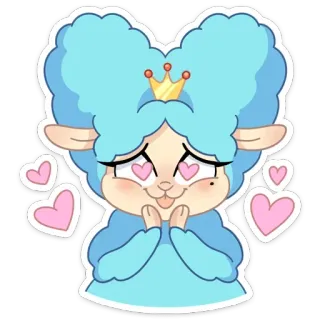 ❤️ Schaf, Cartoon, Niedlich, Herz, Liebe, Kawaii, Tier telegram sticker