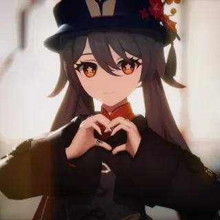 💗 Hu Tao Genshin Impact Anime, Jeu, Hu Tao, Genshin Impact, Coeur, Personnage, Waifu whatsapp sticker