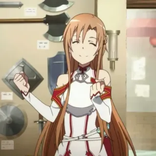 😆 Asuna Yuuki Sword Art Online Anime, Sword Art Online, Asuna, Gra wideo, Postać kobieca telegram sticker