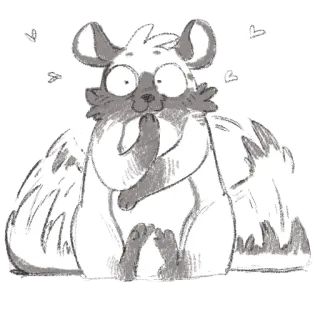 🥰 チンチラ, 動物, げっ歯類, 可愛い, 毛皮, スケッチ, 漫画 whatsapp sticker