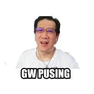 😭 GW PUSING confused, meme, indonesian, expression, pusing, gw pusing, man telegram sticker