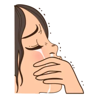 😢 triste, llorando, lágrimas, mujer, emoción, molesto/a whatsapp sticker