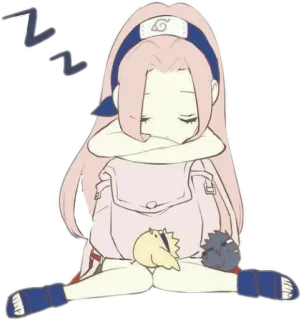 🎒 Sakura Naruto anime, sleeping, cartoon, sakura, naruto telegram sticker