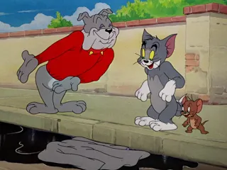 😌 Tom and Jerry cartoon, cat, mouse, dog, animated telegram sticker