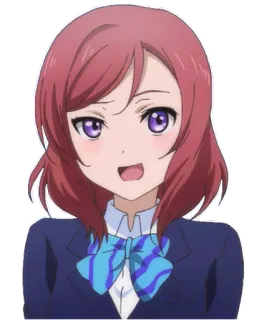 😑 Nishikino Maki Love Live! อนิเมะ, มังงะ, ไอดอล, น่ารัก, ผู้หญิง, ชุดนักเรียน telegram sticker