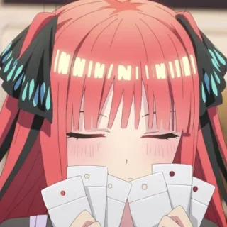 🦋 Nino Nakano The Quintessential Quintuplets Anime, Dibujos animados, Ilustración, Retrato, Lindo, Chica telegram sticker
