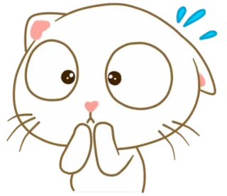 😯 chat, dessin animé, mignon, choqué, surpris, animal, autocollant telegram sticker