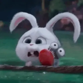 🐰 Snowball The Secret Life of Pets Hase, Kaninchen, Cartoon, Tier, Haustier, Niedlich, Lustig telegram sticker