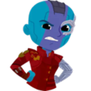😡 Nebula Guardians of the Galaxy Nebulosa, Guardiões da Galáxia, Marvel, super-herói, cyborg, personagem de quadrinhos telegram sticker