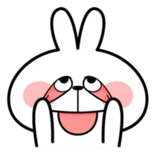 😌 lapin, dessin animé, mignon, drôle, emoji telegram sticker