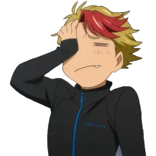 😑 Аниме, Персонаж, Мультфильм, Выражение, Смущенный, Смущен whatsapp sticker