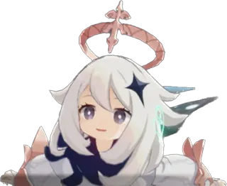 😀 Paimon Genshin Impact Anime, Gra wideo, Genshin Impact, Paimon, Postać, Słodkie telegram sticker