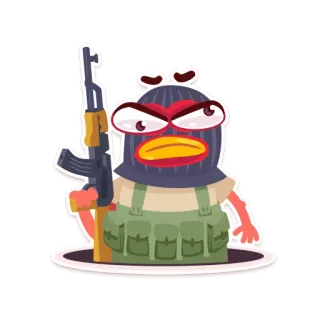 🔫 만화, 총, 마스크, 무기, 폭력, 군대 telegram sticker