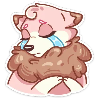 😭 triste, llorando, emocional, perro, dibujos animados, pegatina telegram sticker