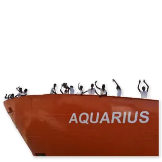 🛳 AQUARIUS barca, rifugiati, mare, migrazione, nave telegram sticker