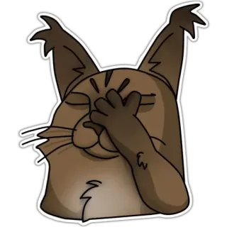 🤦‍♂️ แมว, เอามือกุมหน้า, ผิดหวัง, อาย, สัตว์, สติกเกอร์ telegram sticker